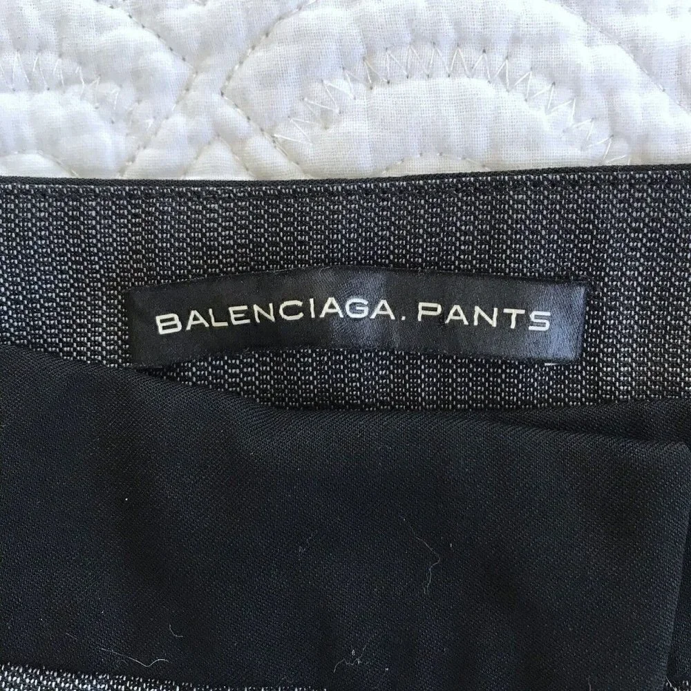 Balenciaga Gray 100% Wool Trousers Dress Pants Zip Hems Size 36 US Size 4 NWT - Picture 6 of 12